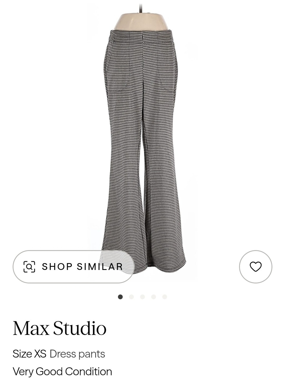 Max Studio Black & White Houndstooth Flare Pants